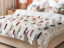 Plaid ALAPPUZHA Bomuld 130 x 180 cm Hvid