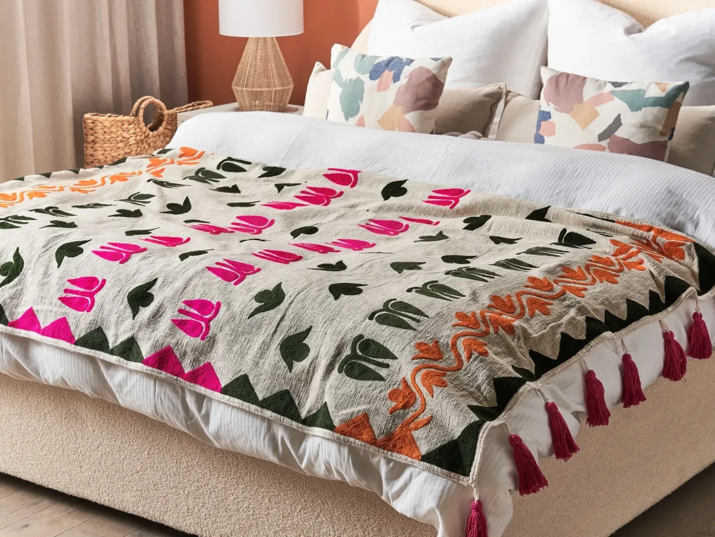 Plaid ANAND Bomuld 130 x 180 cm Multifarvet