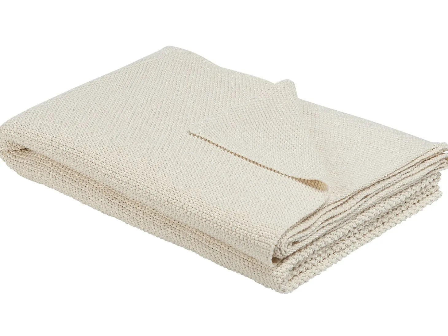 Plaid ASAKA Bomuld 130 x 180 cm Beige