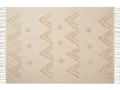 Plaid FATEHPUR Bomuld 130 x 180 cm Beige