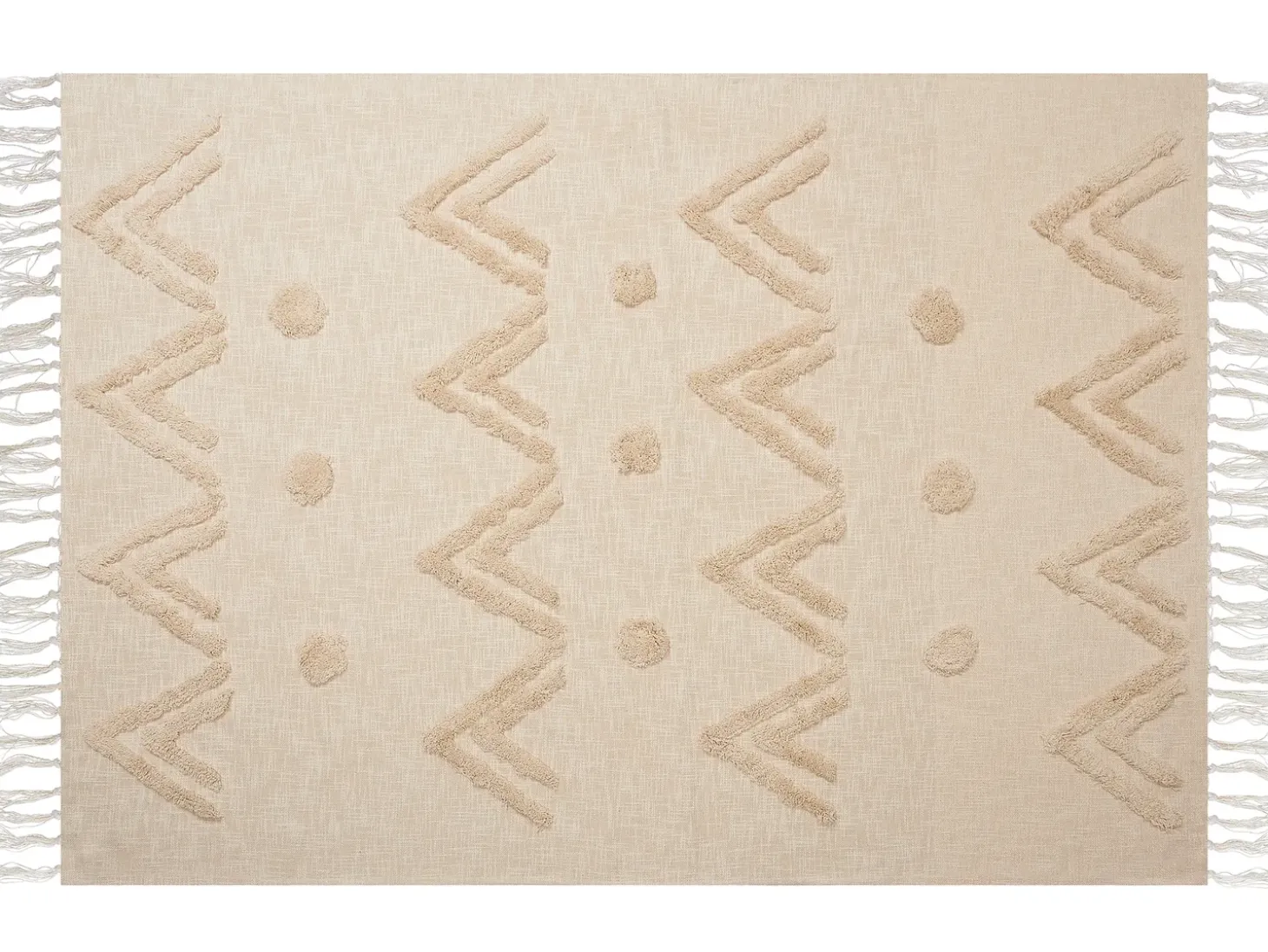 Plaid FATEHPUR Bomuld 130 x 180 cm Beige