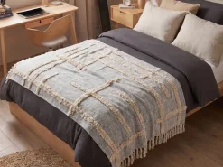 Plaid HOSPET Bomuld 130 x 180 cm Grå