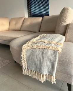 Plaid HOSPET Bomuld 130 x 180 cm Grå