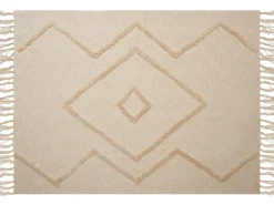 Plaid JAUNPUR Bomuld 130 x 180 cm Beige