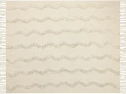 Plaid KHARI Bomuld 125 x 150 cm Lys Beige