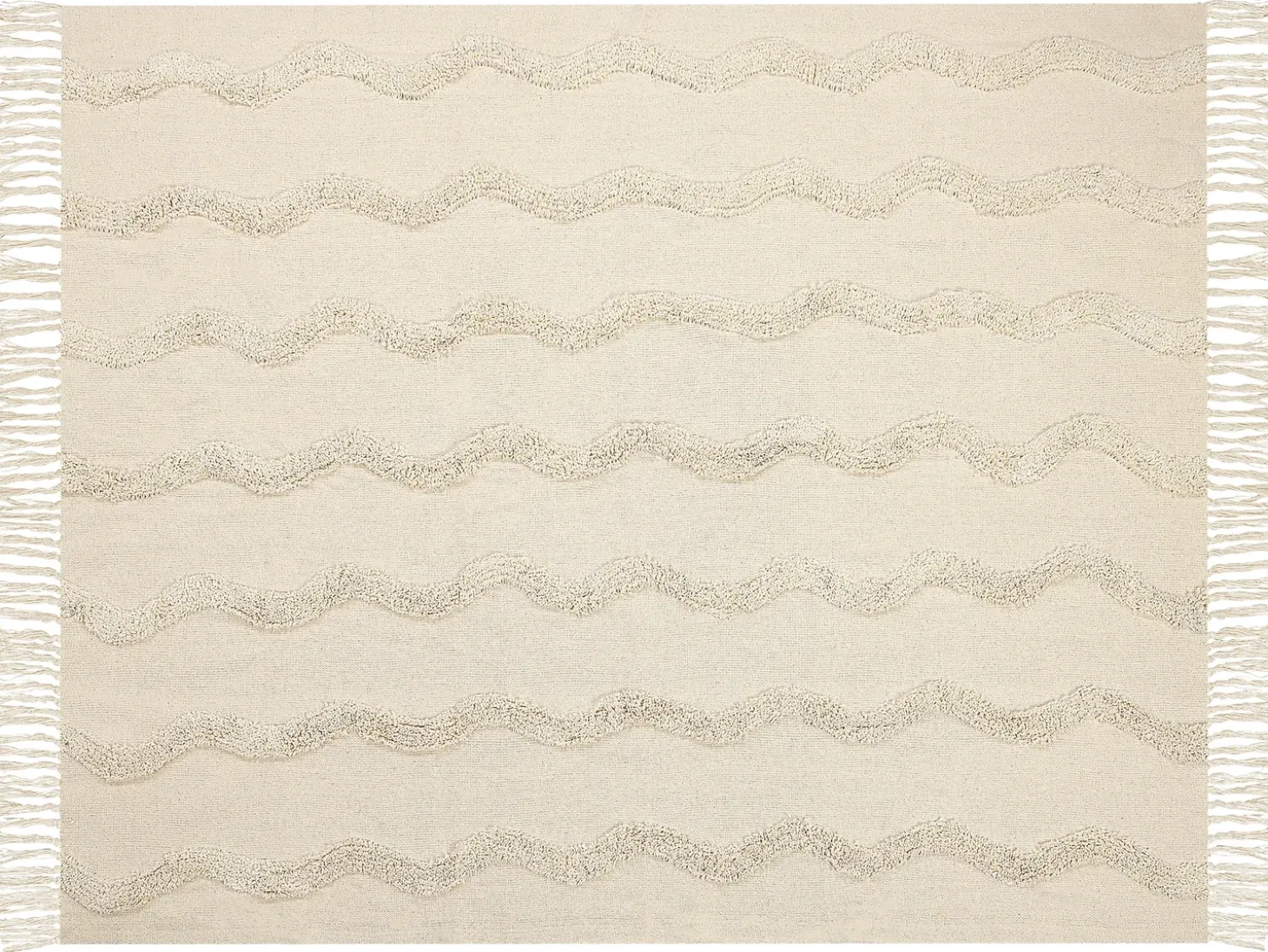 Plaid KHARI Bomuld 125 x 150 cm Lys Beige