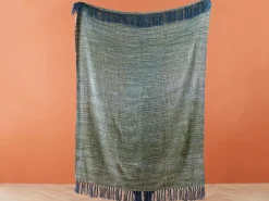 Plaid PAIRE 130 x 170 cm Blågrøn