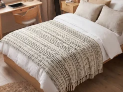 Plaid PANVEL Bomuld 130 x 180 cm Hvid