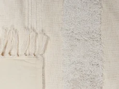 Plaid RAEBARELI Bomuld 130 x 180 cm Lys Beige