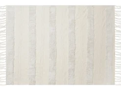 Plaid RAEBARELI Bomuld 130 x 180 cm Lys Beige