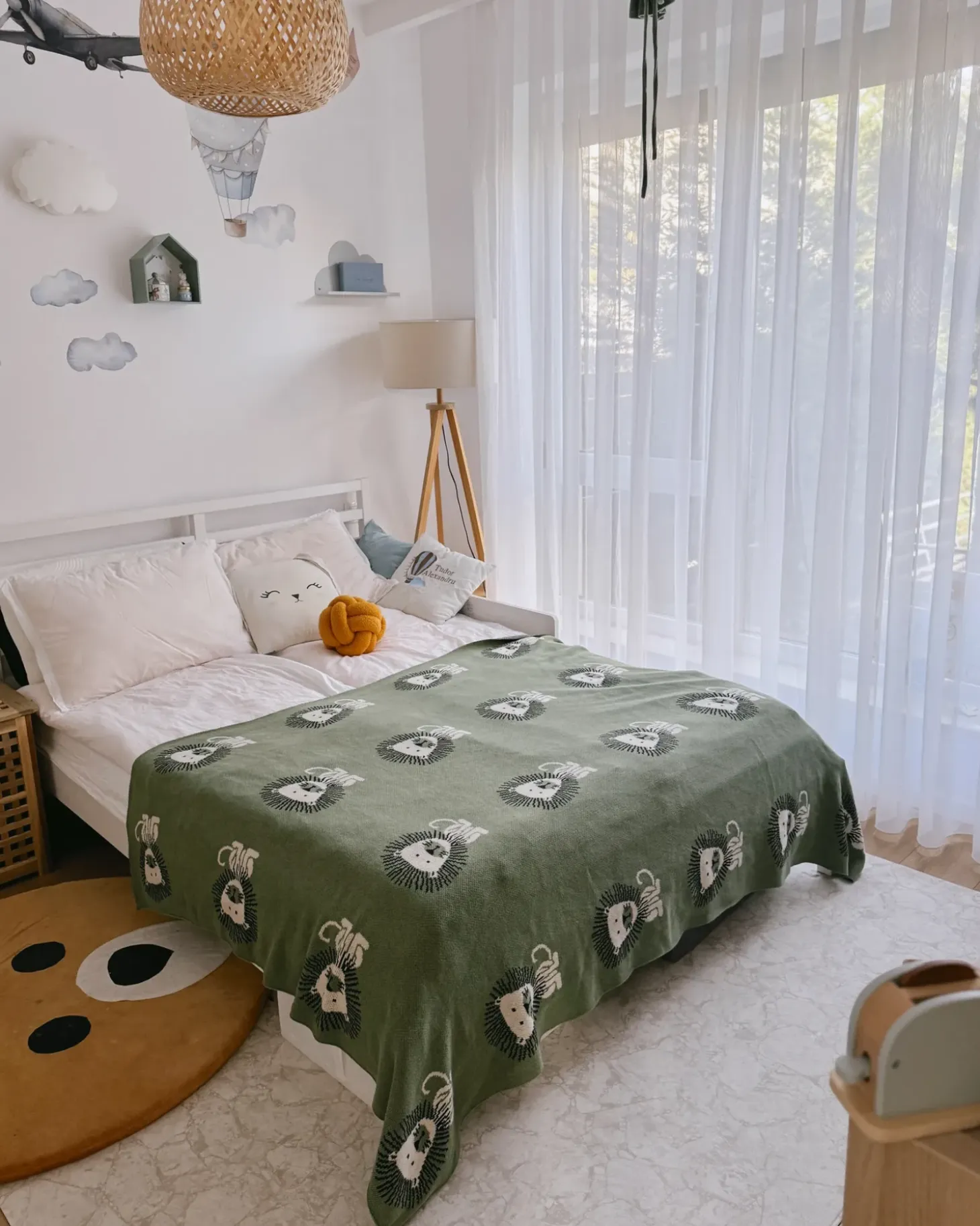 Plaid RUSAMI Bomuld 130 x 170 cm Grøn