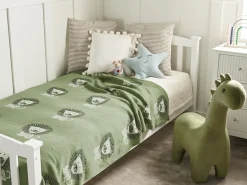 Plaid RUSAMI Bomuld 130 x 170 cm Grøn