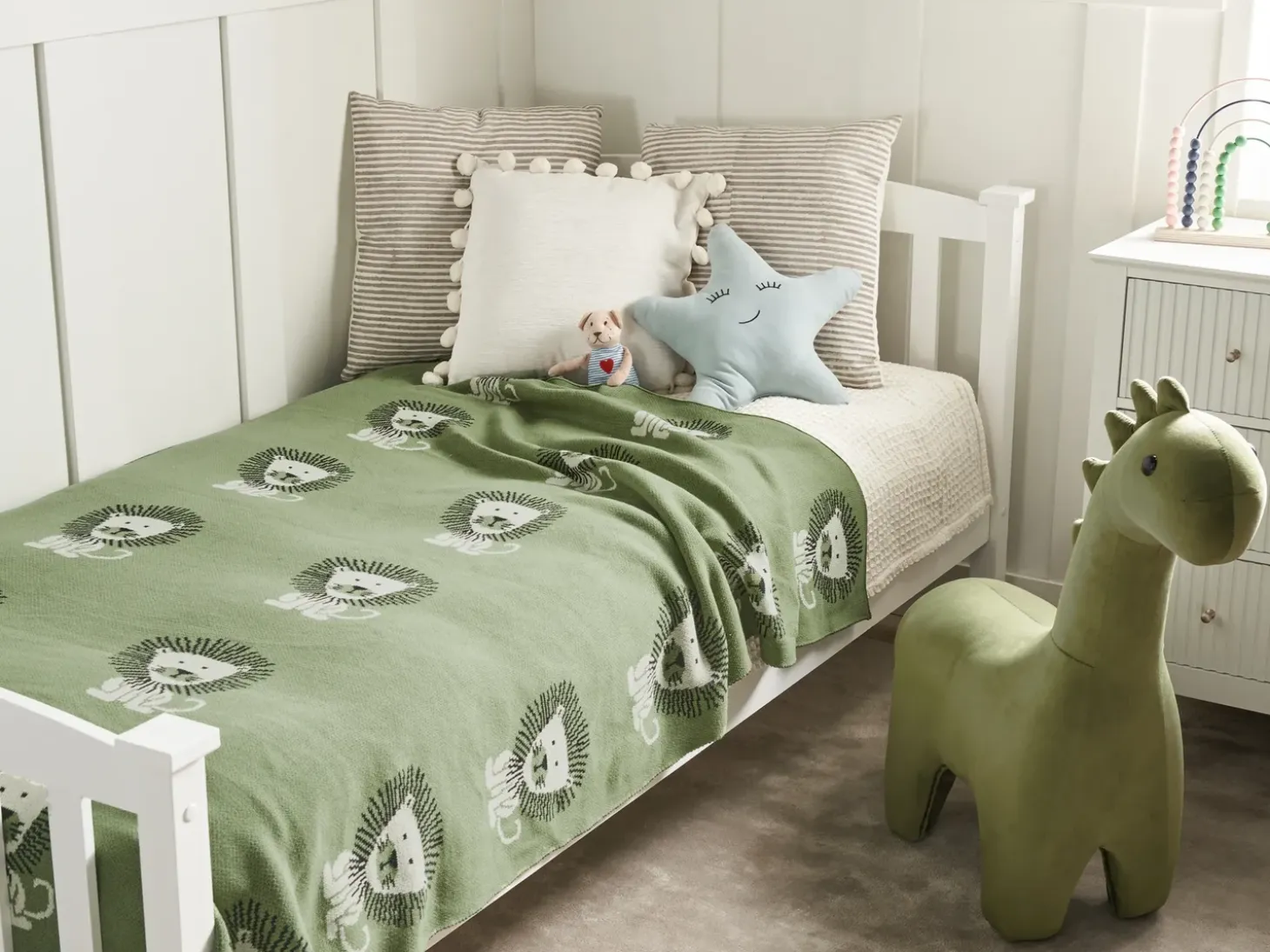 Plaid RUSAMI Bomuld 130 x 170 cm Grøn