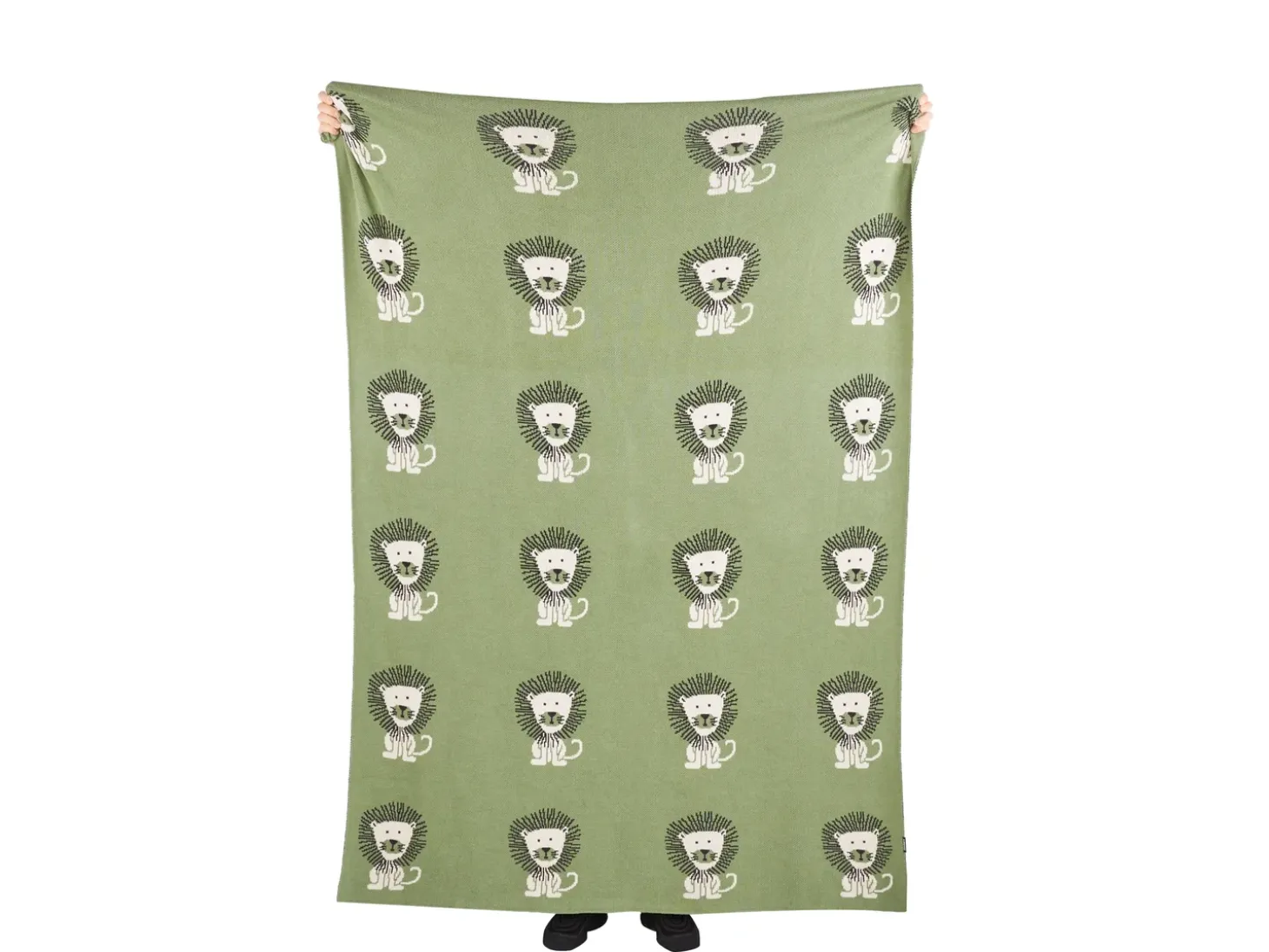 Plaid RUSAMI Bomuld 130 x 170 cm Grøn