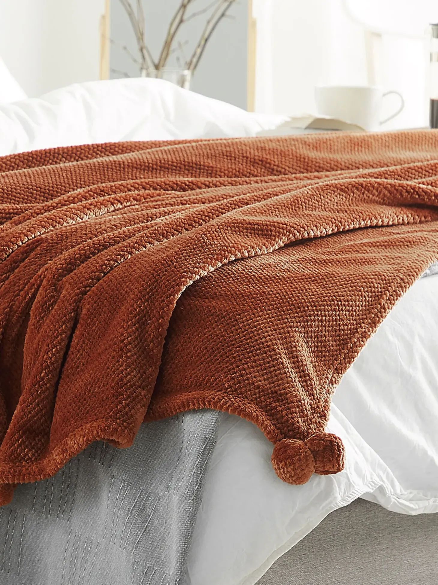 Plaid SAITLER 200 x 220 cm Guldbrun