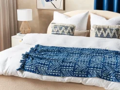 Plaid SHIVPURI Bomuld 130 x 180 cm Blå