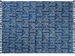 Plaid SHIVPURI Bomuld 130 x 180 cm Blå
