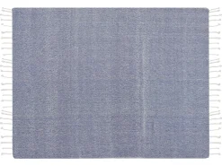 Plaid TILMI Bomuld 130 x 160 cm Blå