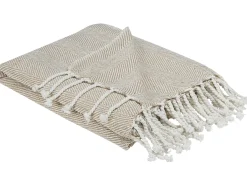 Plaid TILMI Bomuld 130 x 160 cm Lys Beige