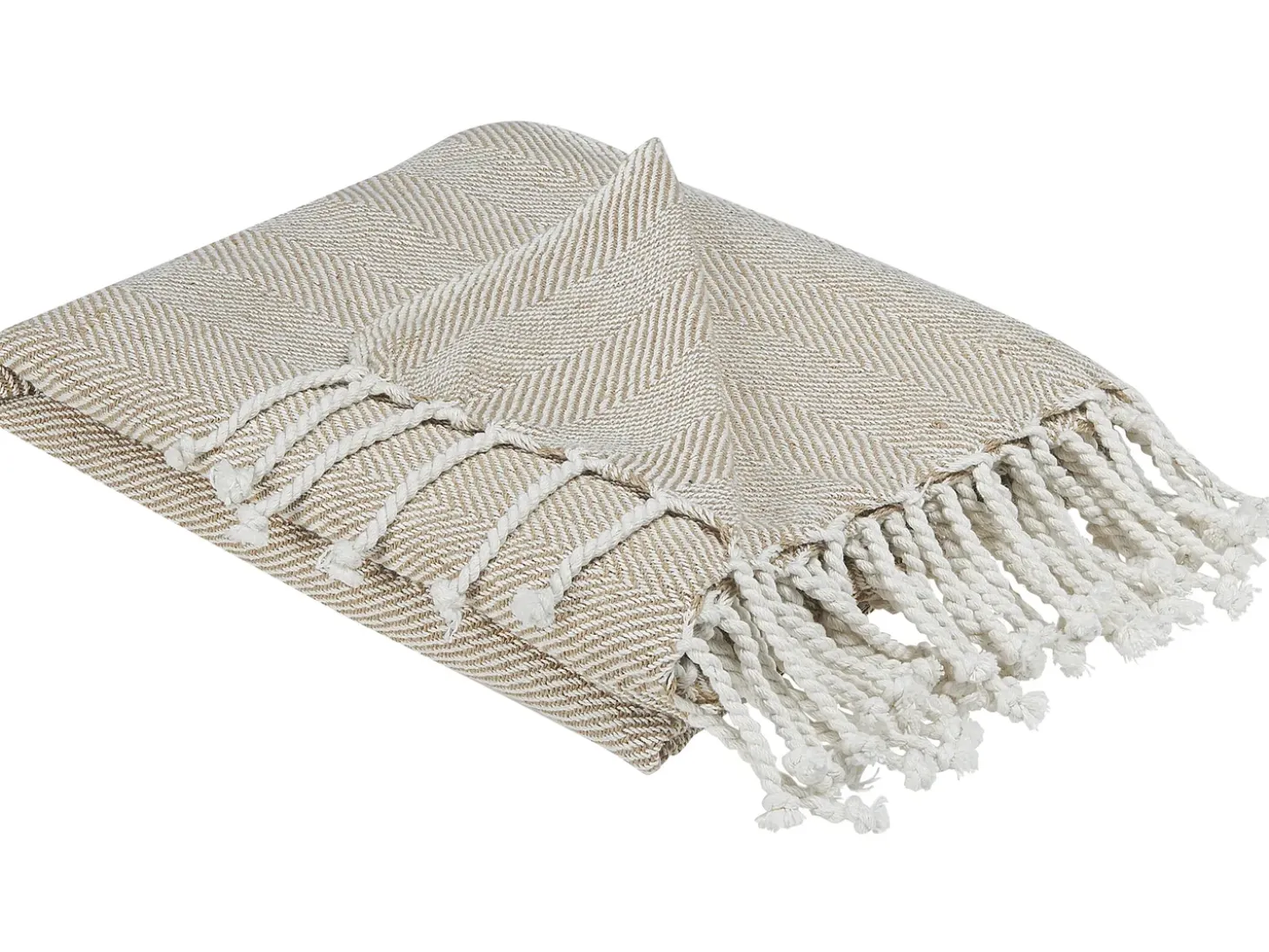 Plaid TILMI Bomuld 130 x 160 cm Lys Beige