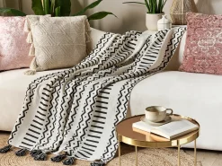 Plaid UNNAO Bomuld 130 x 180 cm Hvid