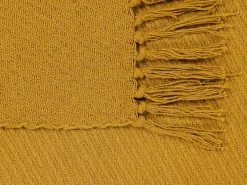 Plaid YARSA Bomuld 125 x 150 cm Sennepsgul