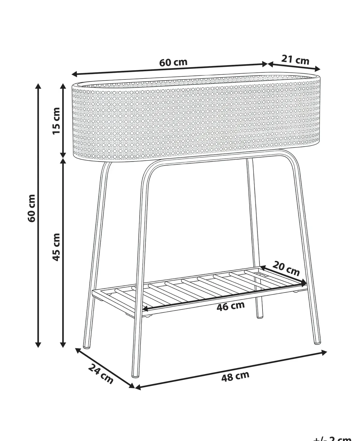 Plantestativ LINNAEA Metal 60 cm Hvid
