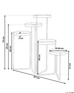 Plantestativ NANTEN 87 cm Sort Metal