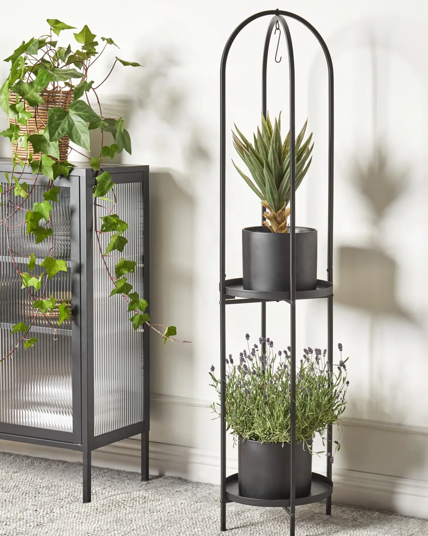 Plantestativ TAMARIX Metal 35 cm Sort