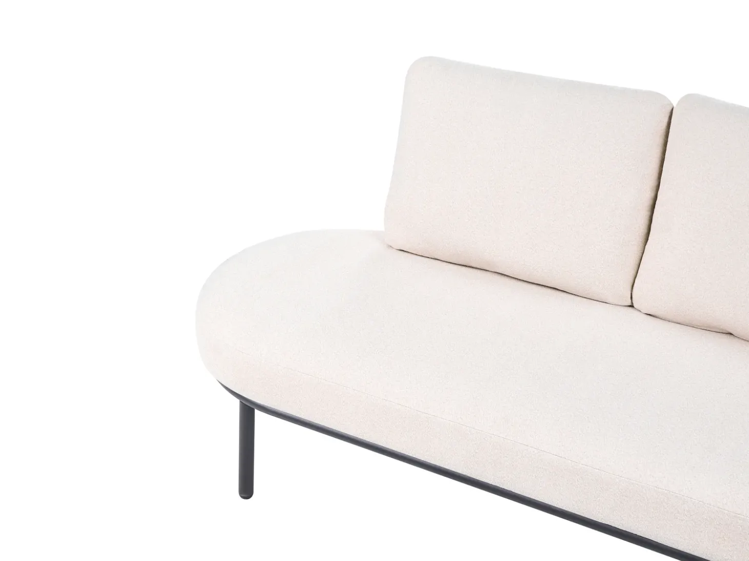 POLLINA 4 personers Havesofa med bord Sort Metal