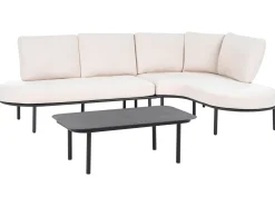 POLLINA 4 personers Havesofa med bord Sort Metal