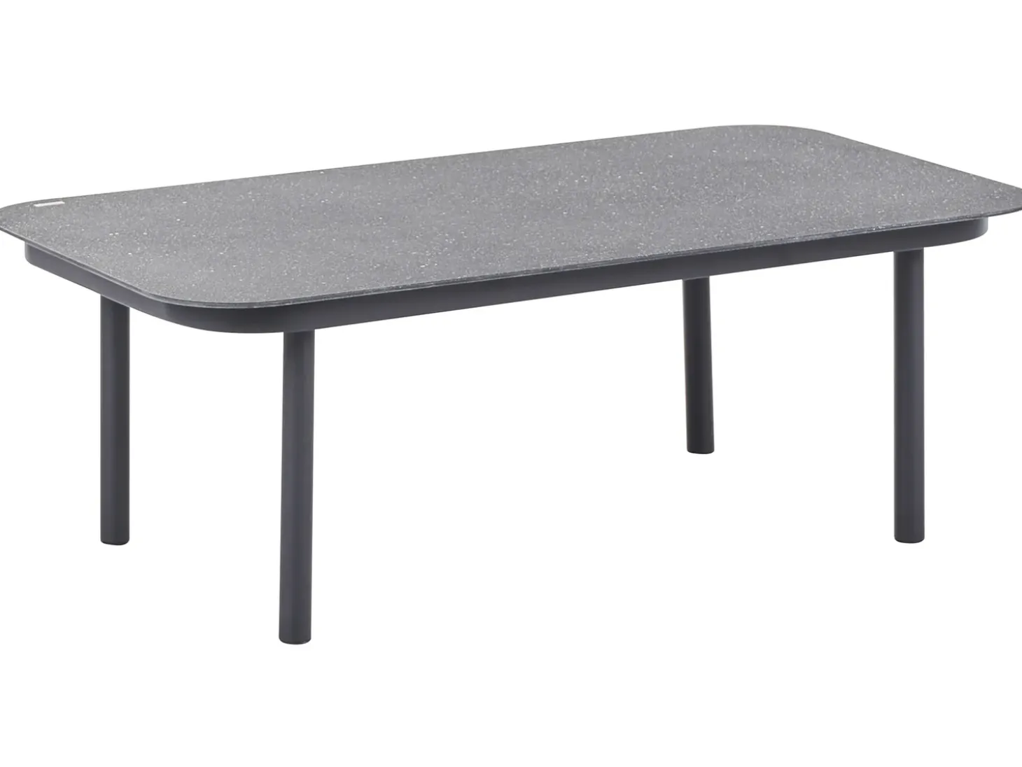 POLLINA 4 personers Havesofa med bord Sort Metal