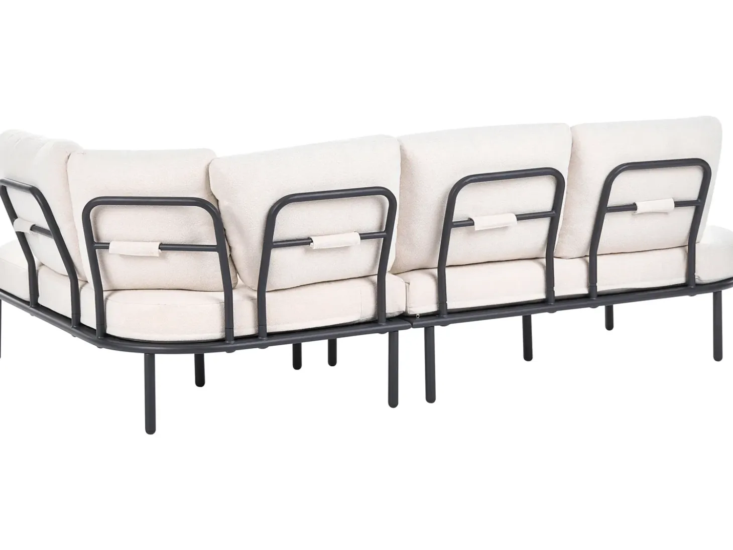 POLLINA 4 personers Havesofa med bord Sort Metal