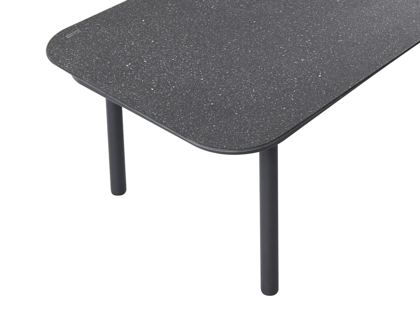 POLLINA 4 personers Havesofa med bord Sort Metal