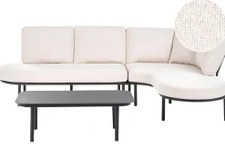 POLLINA 4 personers Havesofa med bord Sort Metal