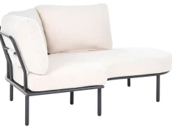 POLLINA 4 personers Havesofa med bord Sort Metal