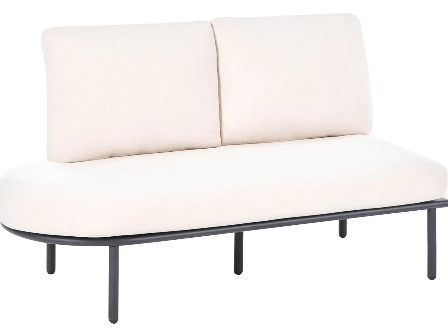 POLLINA 4 personers Havesofa med bord Sort Metal