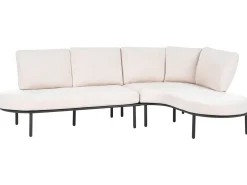 POLLINA 4 personers Havesofa med bord Sort Metal