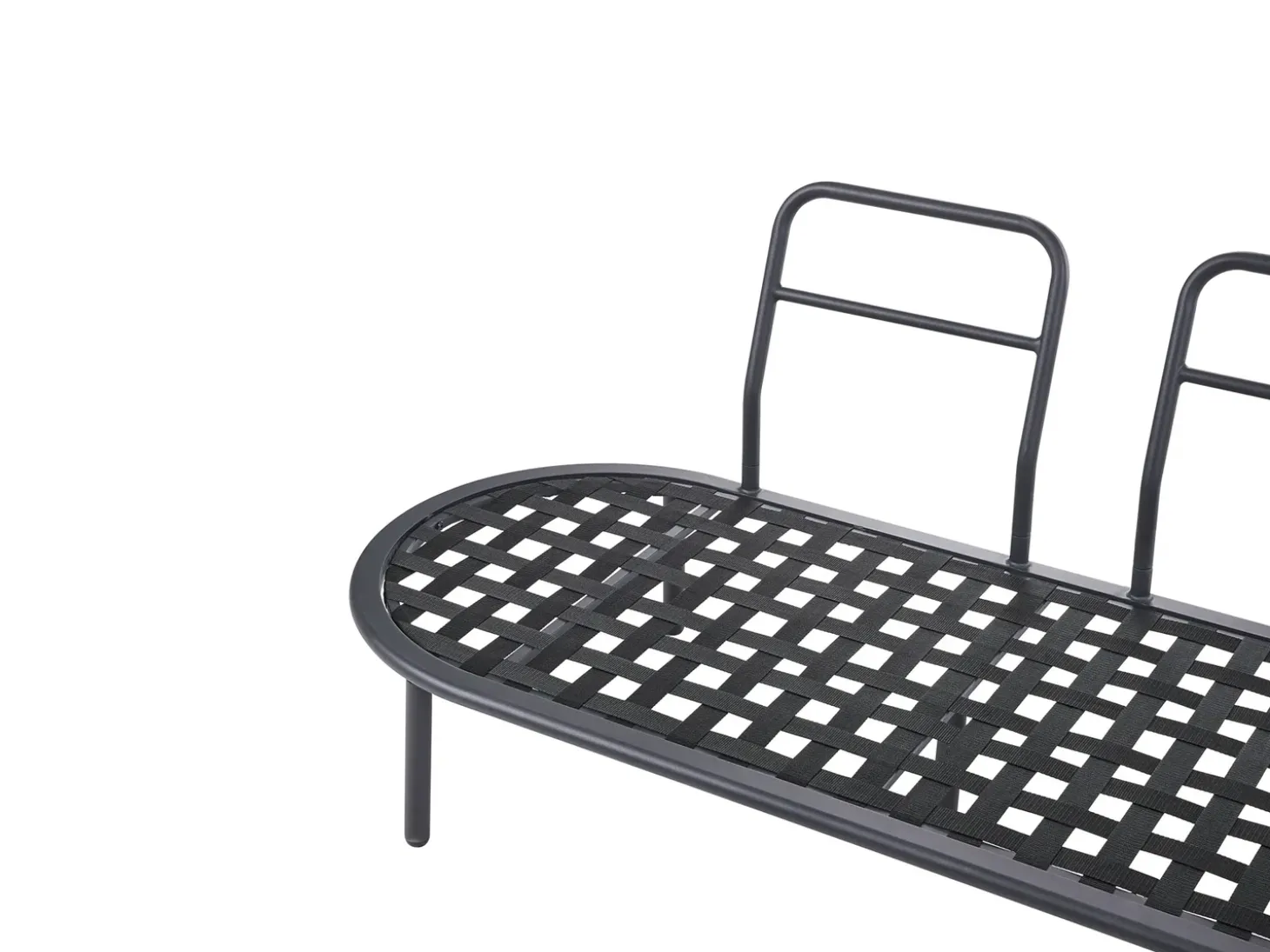 POLLINA 4 personers Havesofa med bord Sort Metal