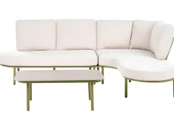 POLLINA 4 personers Havesofa med bord Grøn Metal