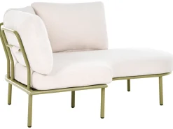 POLLINA 4 personers Havesofa med bord Grøn Metal