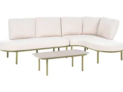 POLLINA 4 personers Havesofa med bord Grøn Metal