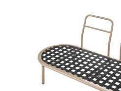 POLLINA 4 personers Havesofa med bord Brun Metal
