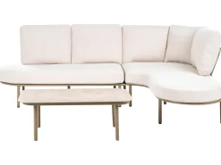 POLLINA 4 personers Havesofa med bord Brun Metal
