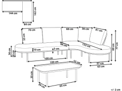 POLLINA 4 personers Havesofa med bord Brun Metal