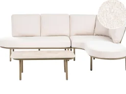 POLLINA 4 personers Havesofa med bord Brun Metal