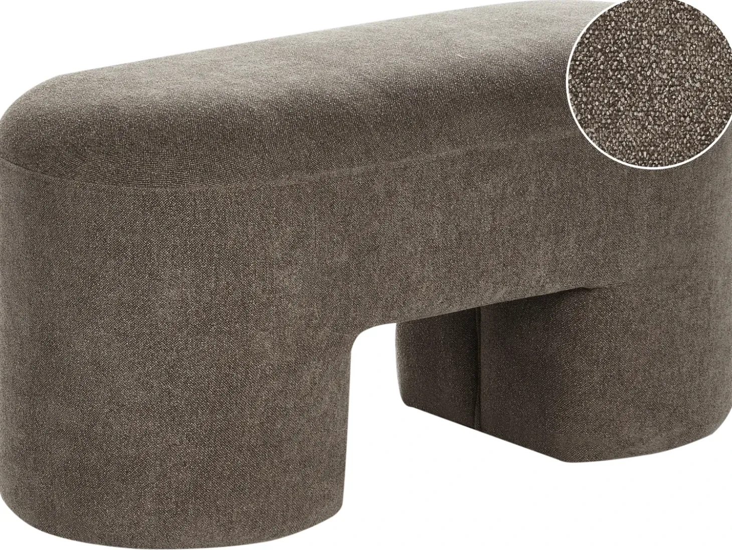 Polstret bænk DECORAH Boucle Brun