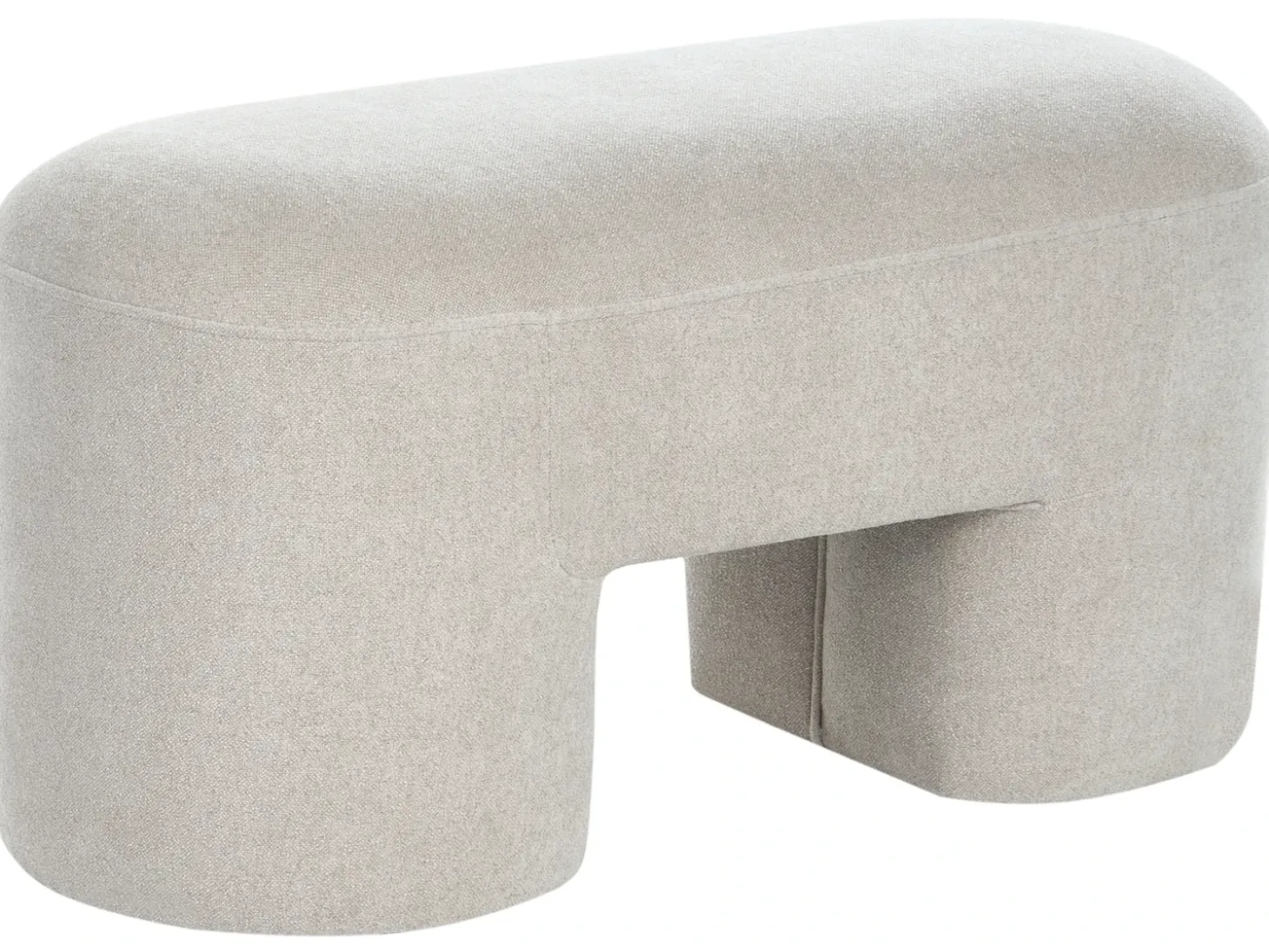 Polstret bænk DECORAH Boucle Lys Beige