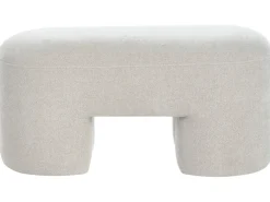 Polstret bænk DECORAH Boucle Lys Beige