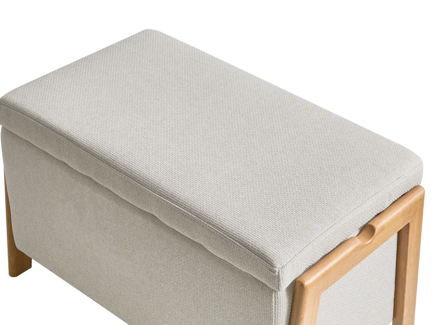 Polstret bænk med opbevaring EDLAND Lys Beige